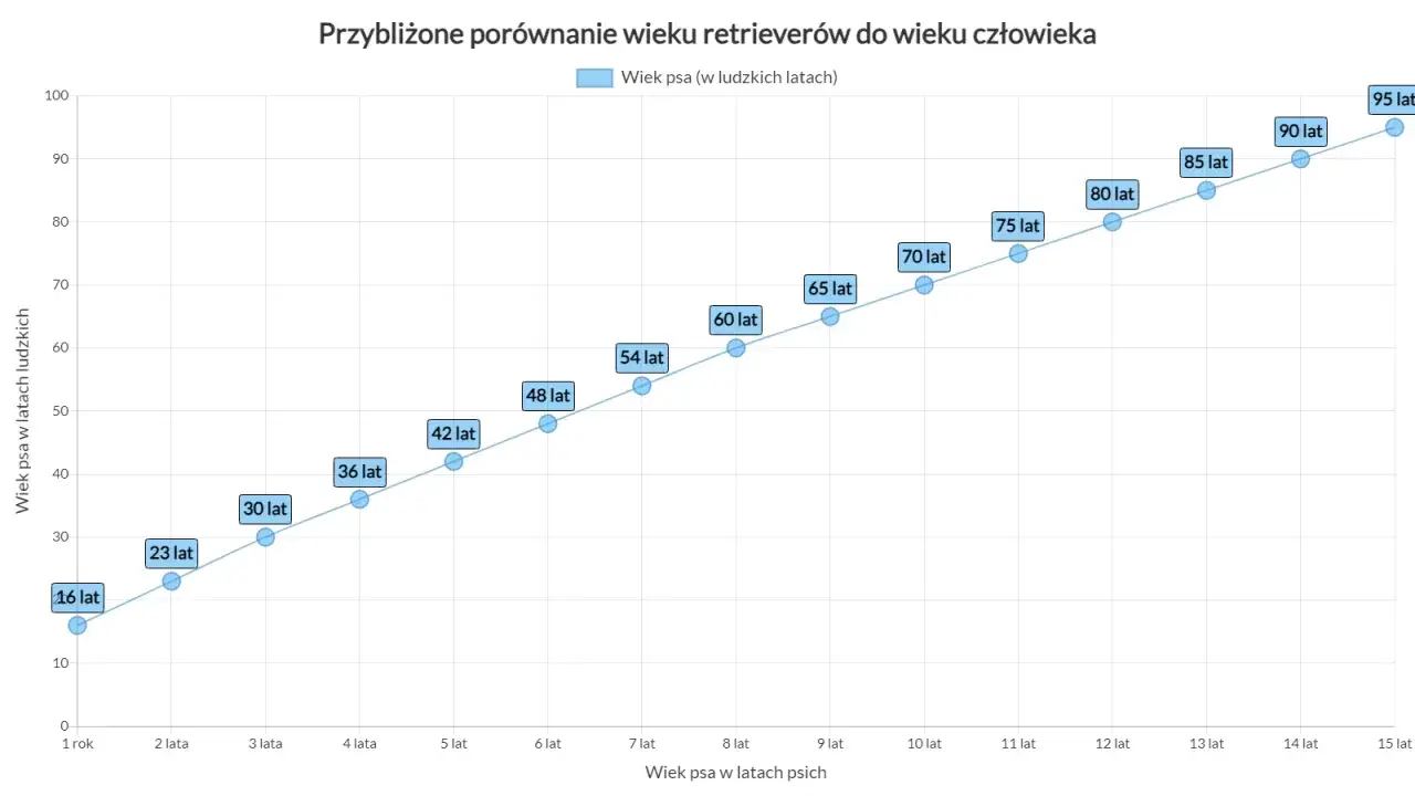 Wykres dojrzałości psa według rasy i wielkości